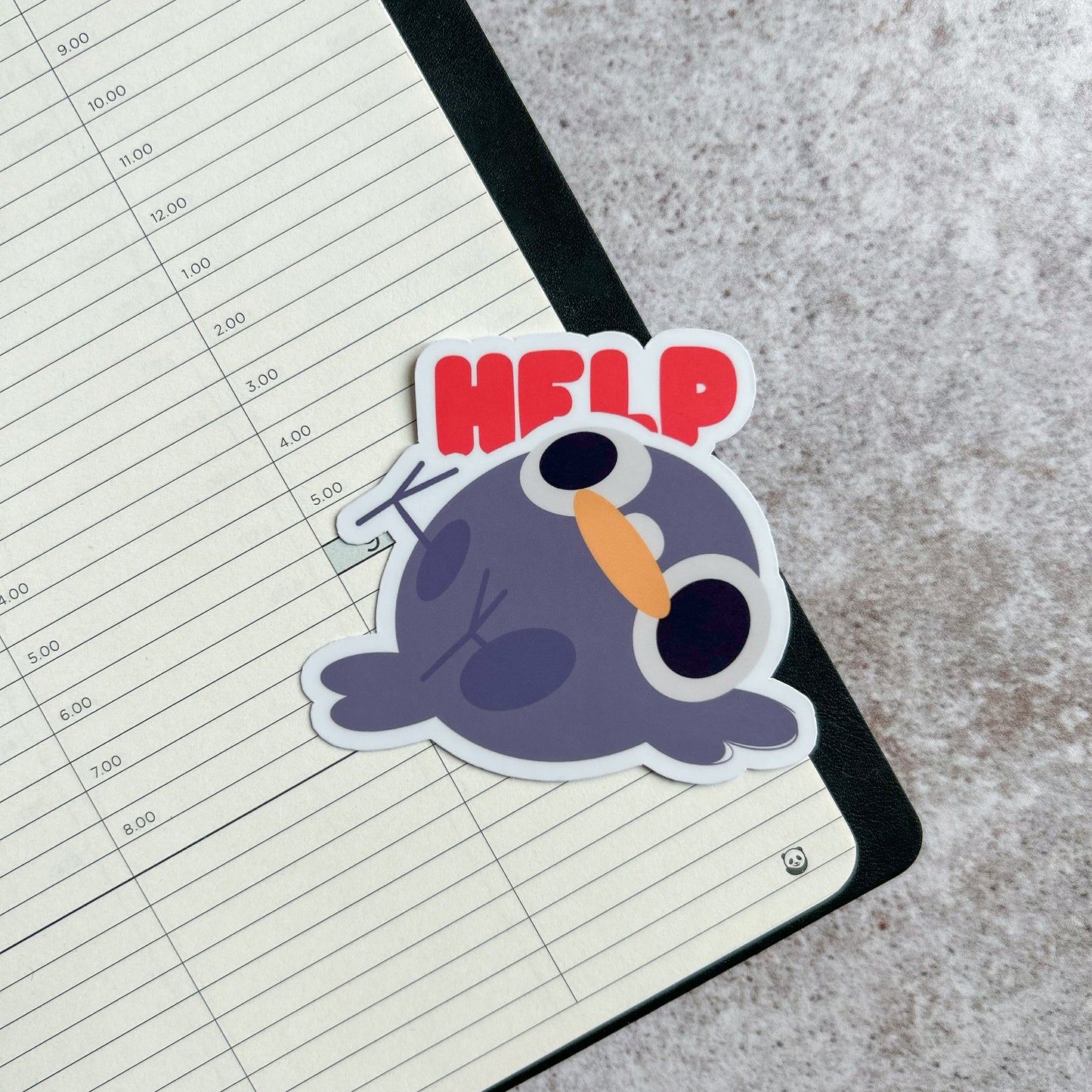 "Help" pigeon sticker - die cut sticker