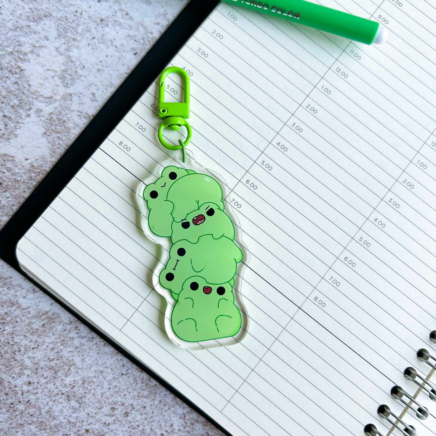 Frog tower acrylic keychain