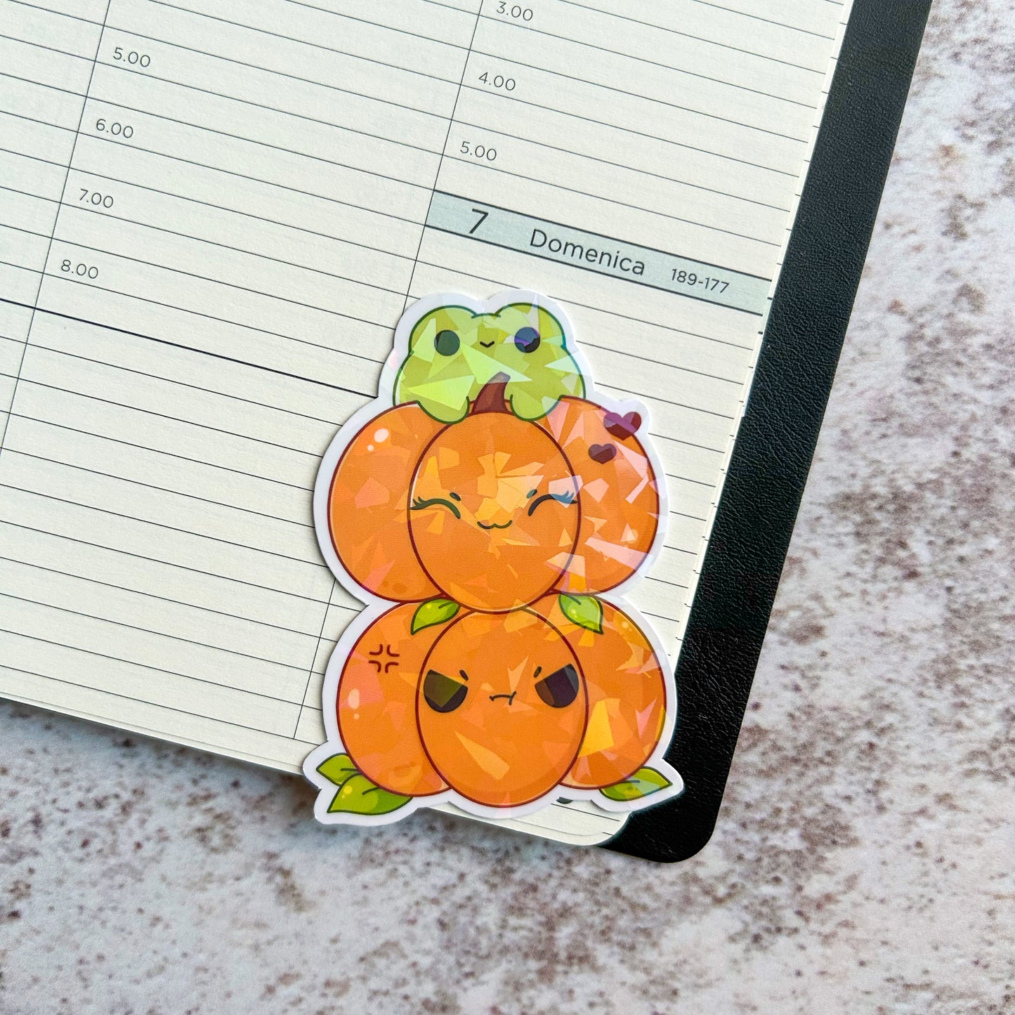 Froggo and Pumpkins | cute autumn sticker | die cut sticker