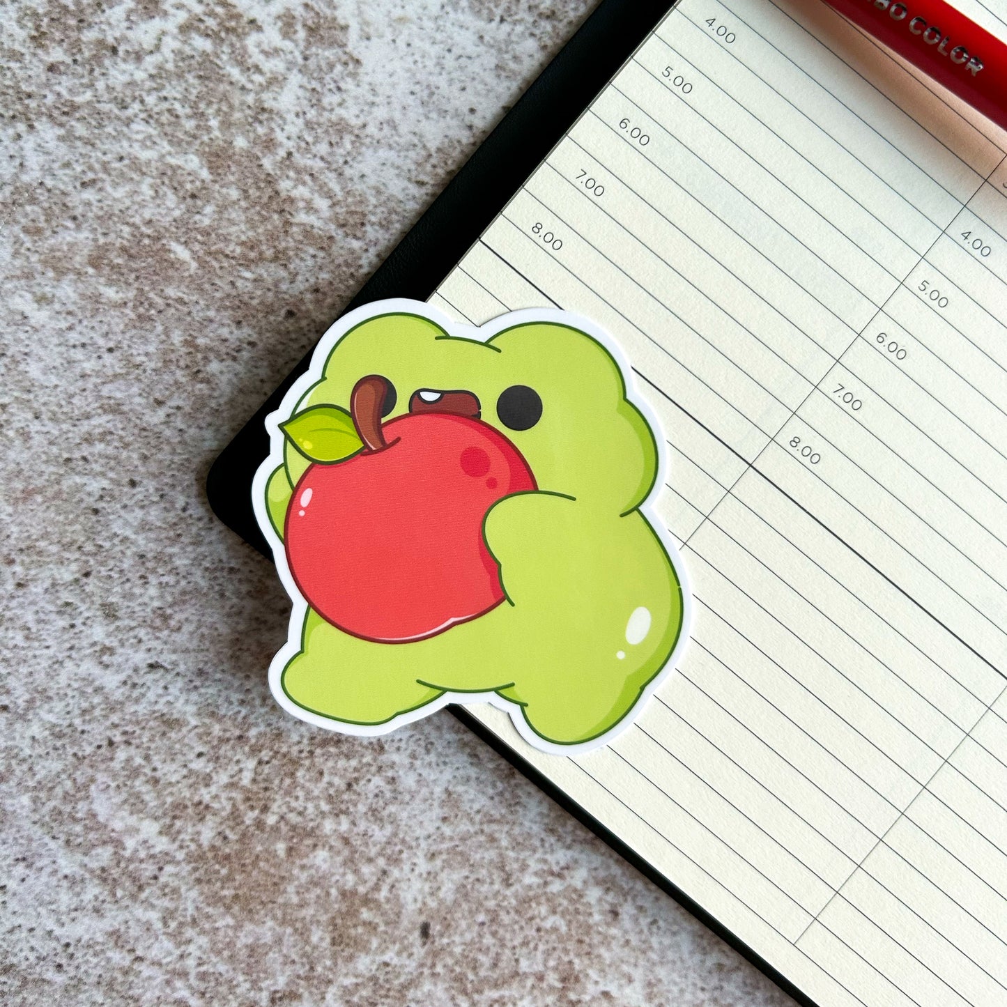 Froggo and Apple | die cut sticker