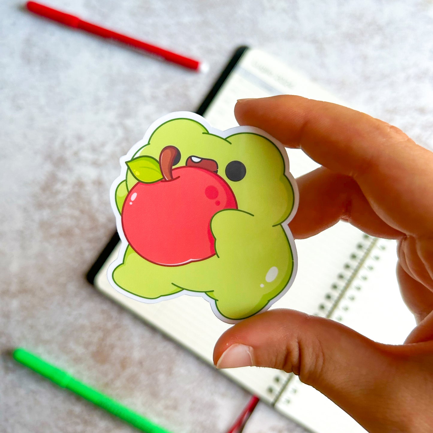 Froggo and Apple | die cut sticker
