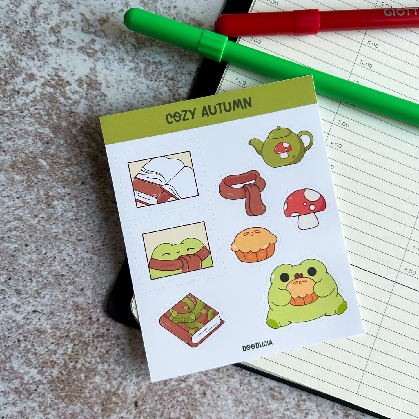 Cozy Autumn | Frog Sticker Sheet