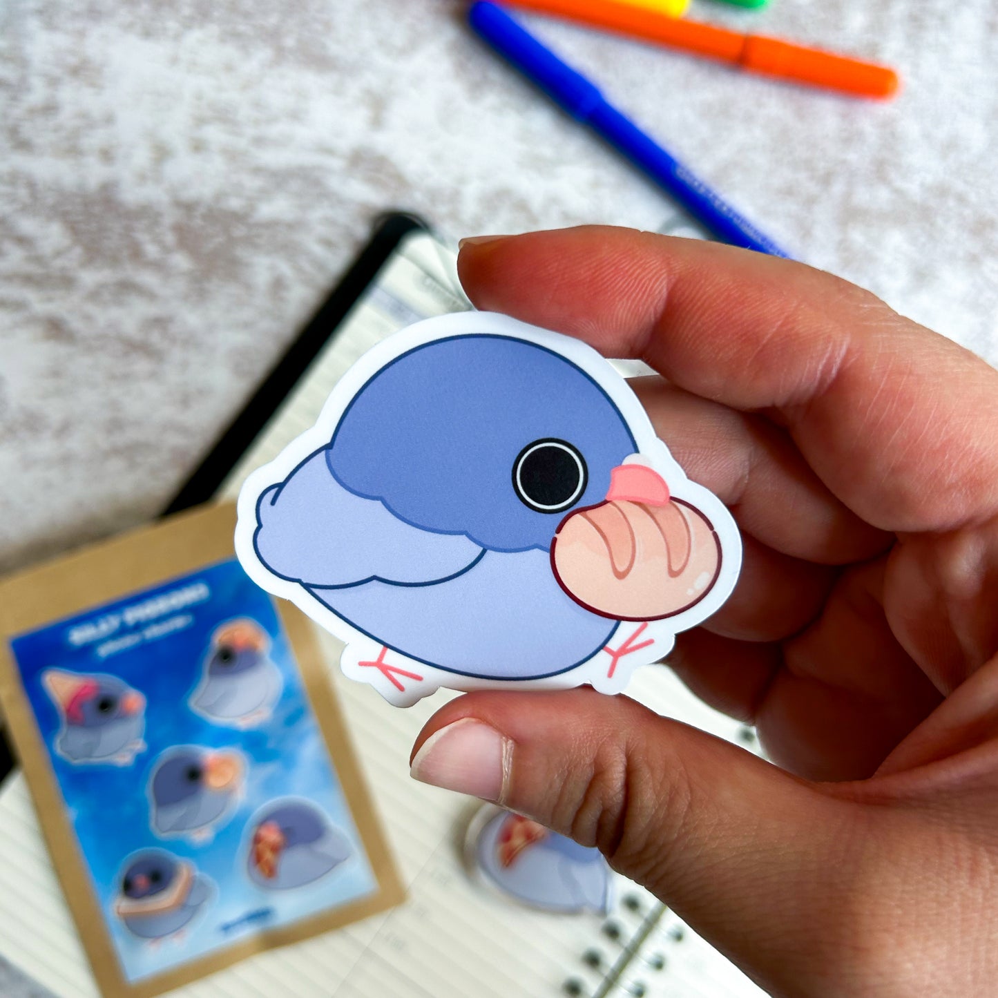 Silly pigeons blind bag | acrylic phone charm + sticker | acrylic keychain