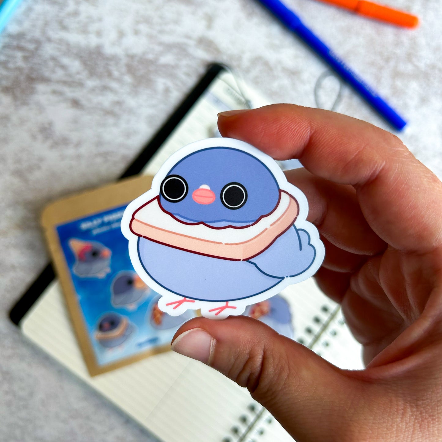 Silly pigeons blind bag | acrylic phone charm + sticker | acrylic keychain