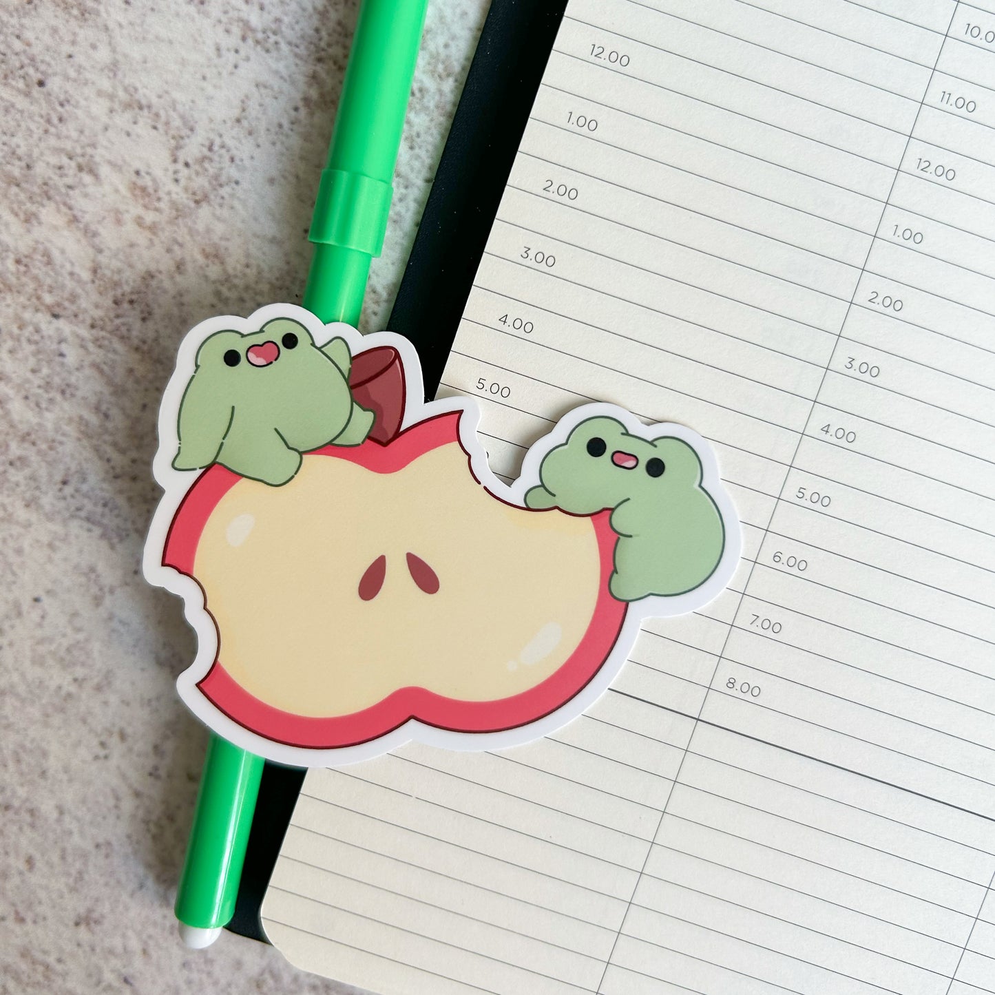 Apple and frogs | die cut sticker