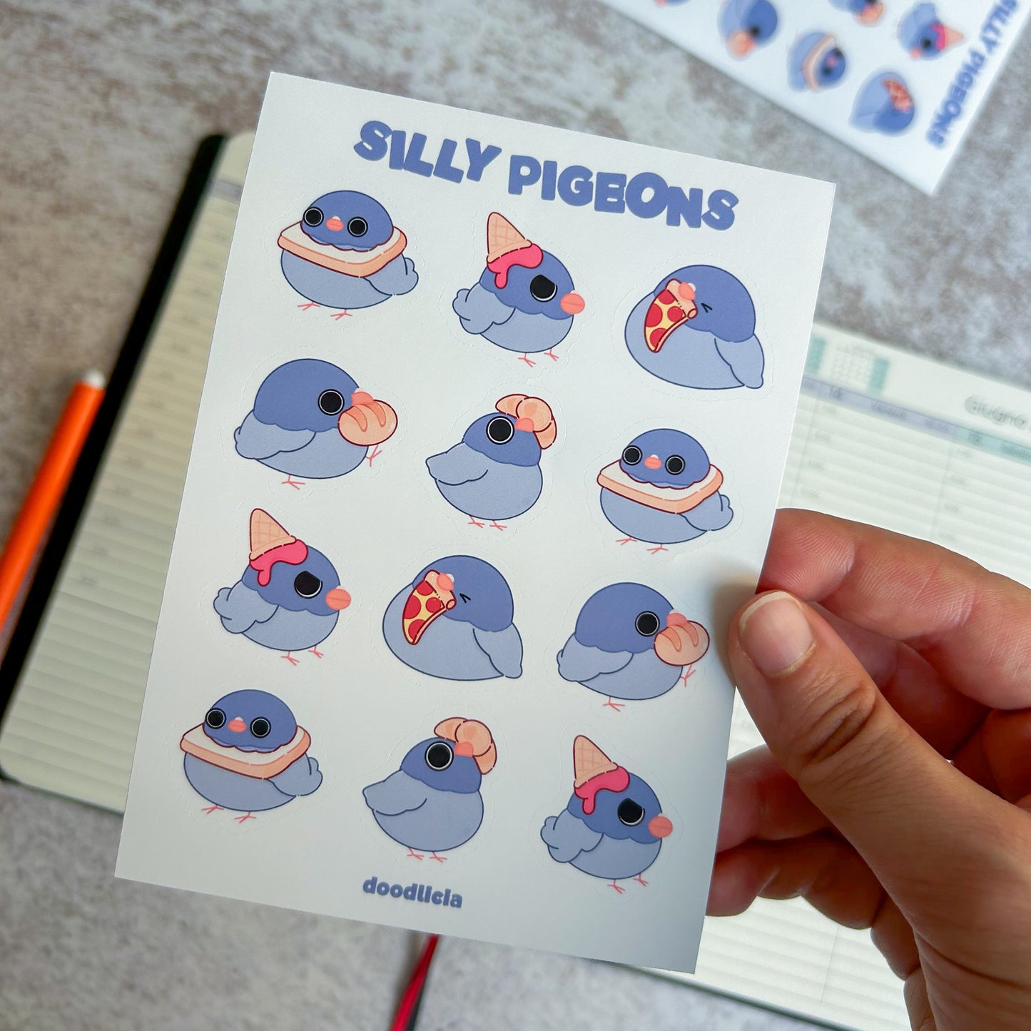 pigeon sticker sheet
