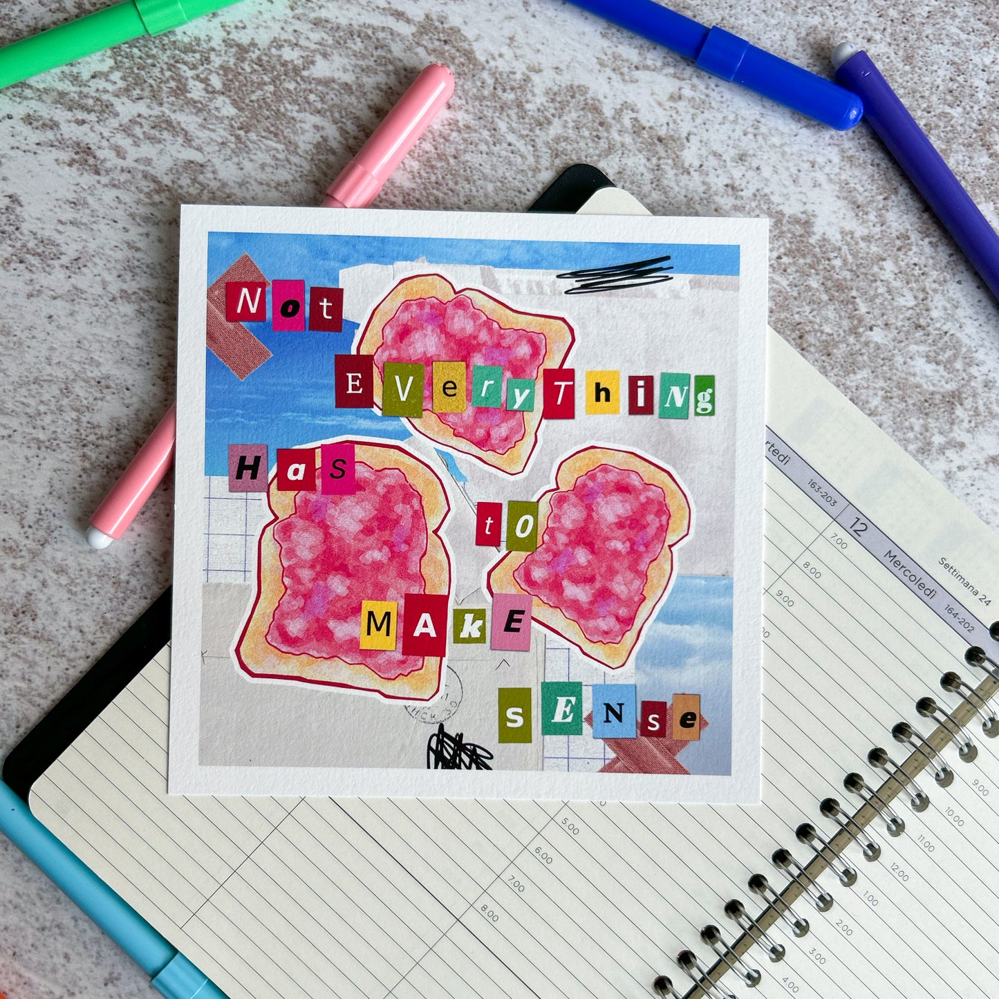 Not everything has to make sense mixed media art print | Art Print