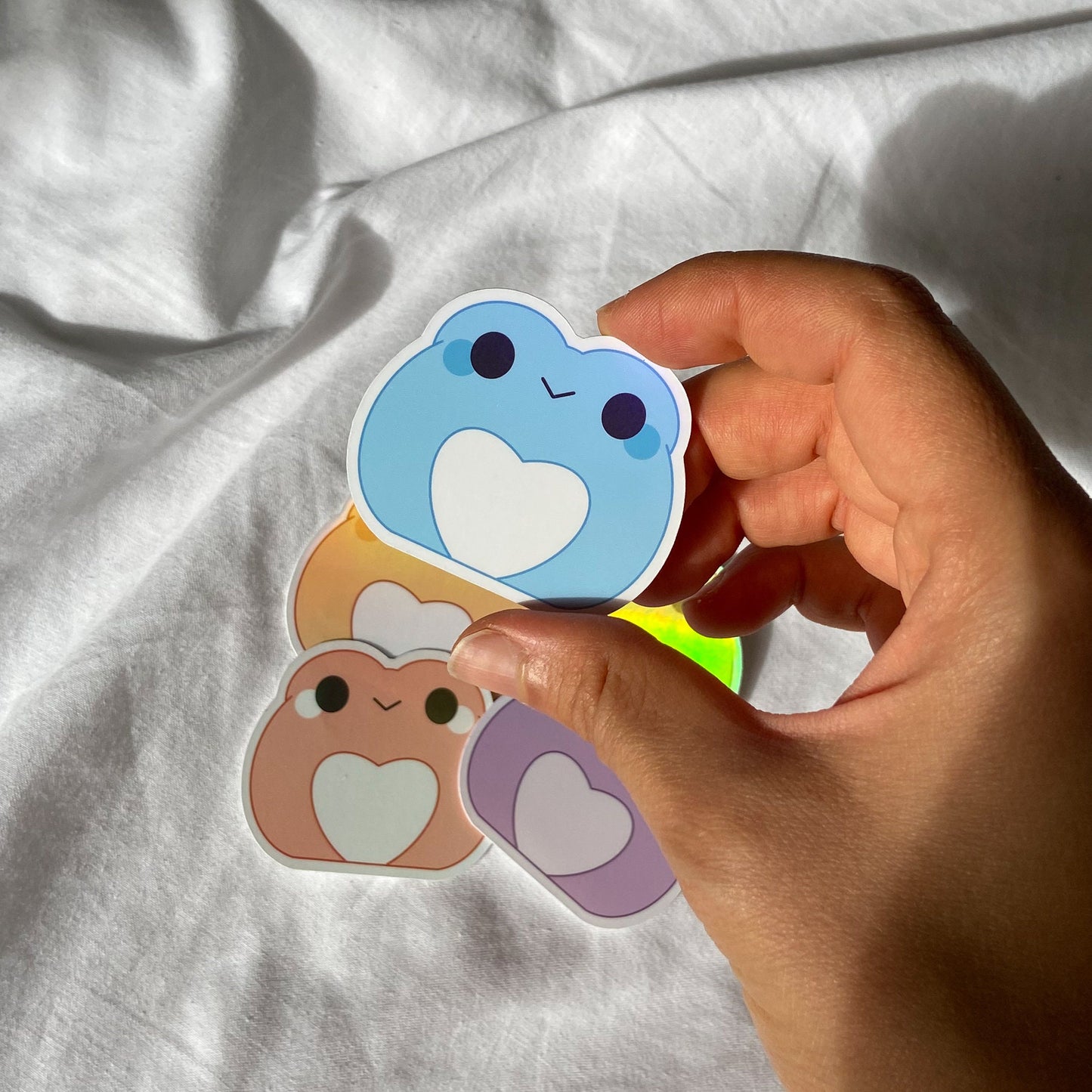 Colorful Froggos - holographic die cut stickers bundle | journal sticker | kawaii stationery | frog stickers | scrapbook stickers