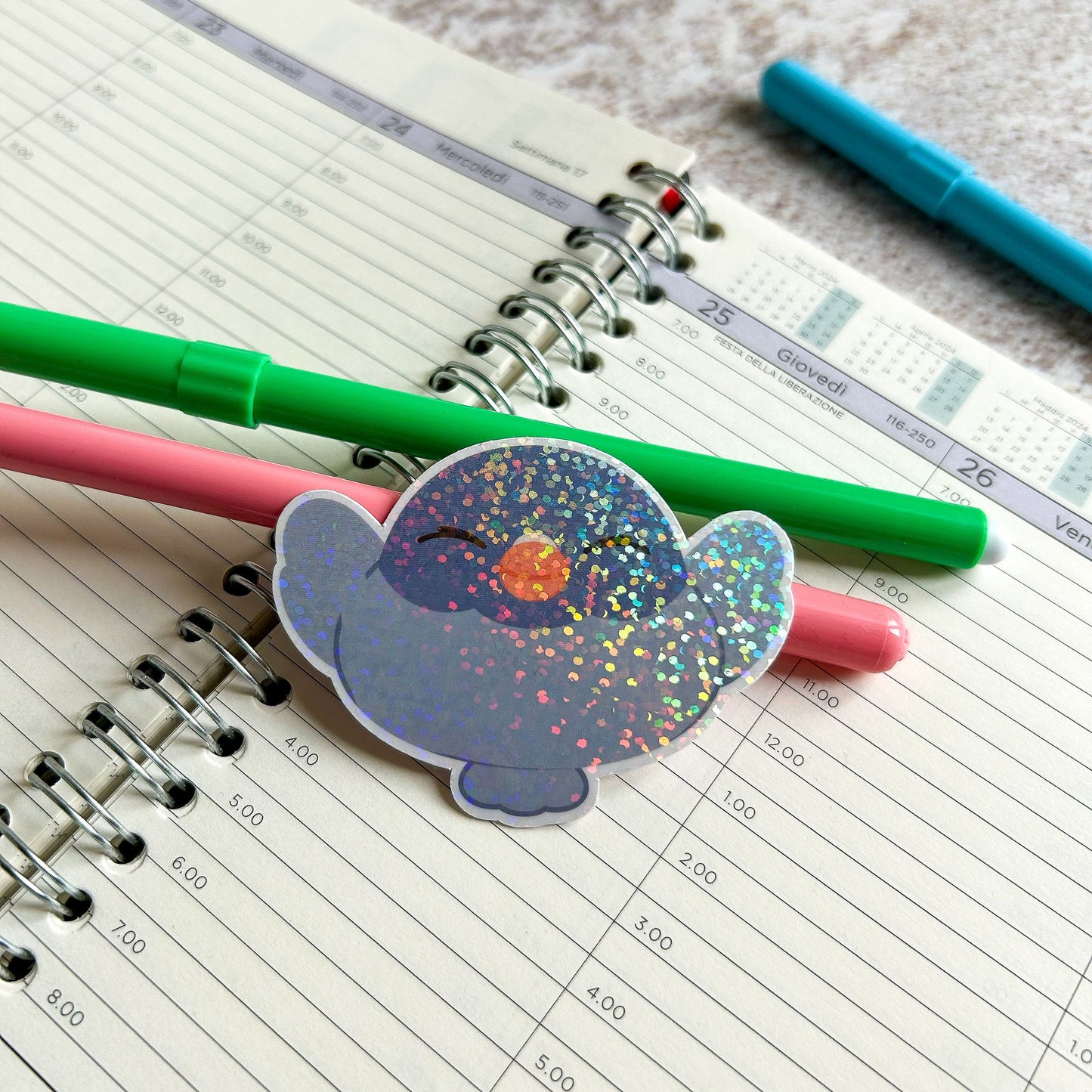Pigeon die cut sticker | cute stationery | journaling sticker | bujo | holographic sticker