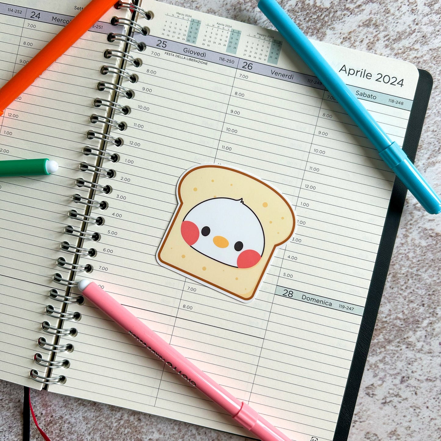Bread duck die cut sticker | cute stationery | journaling sticker | bujo | vinyl sticker | laptop sticker