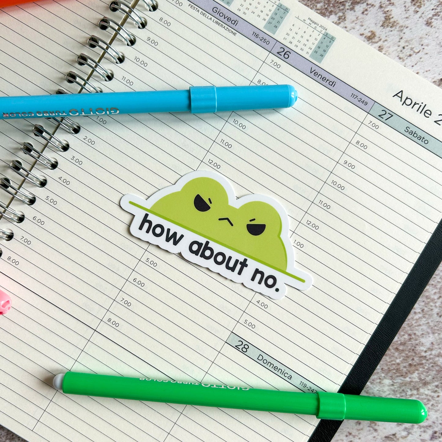 How about no frog die cut sticker | cute stationery | journaling sticker | bujo | vinyl sticker | laptop sticker