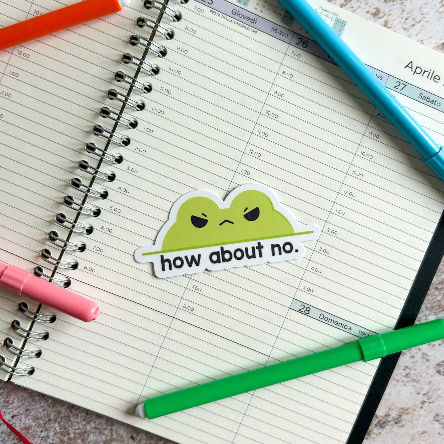 How about no frog die cut sticker | cute stationery | journaling sticker | bujo | vinyl sticker | laptop sticker