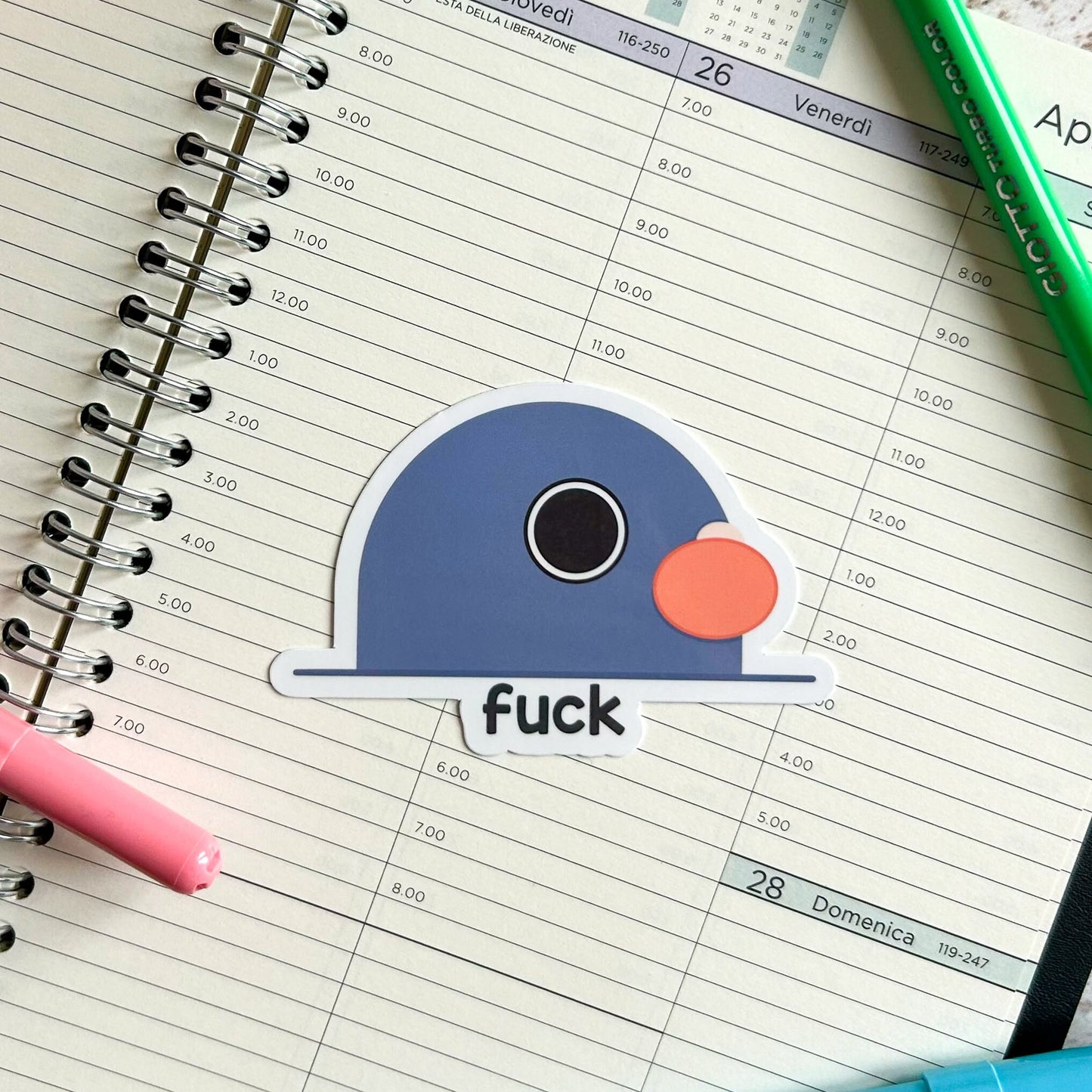 Fuck pigeon die cut sticker | cute stationery | journaling sticker | bujo | vinyl sticker | laptop sticker