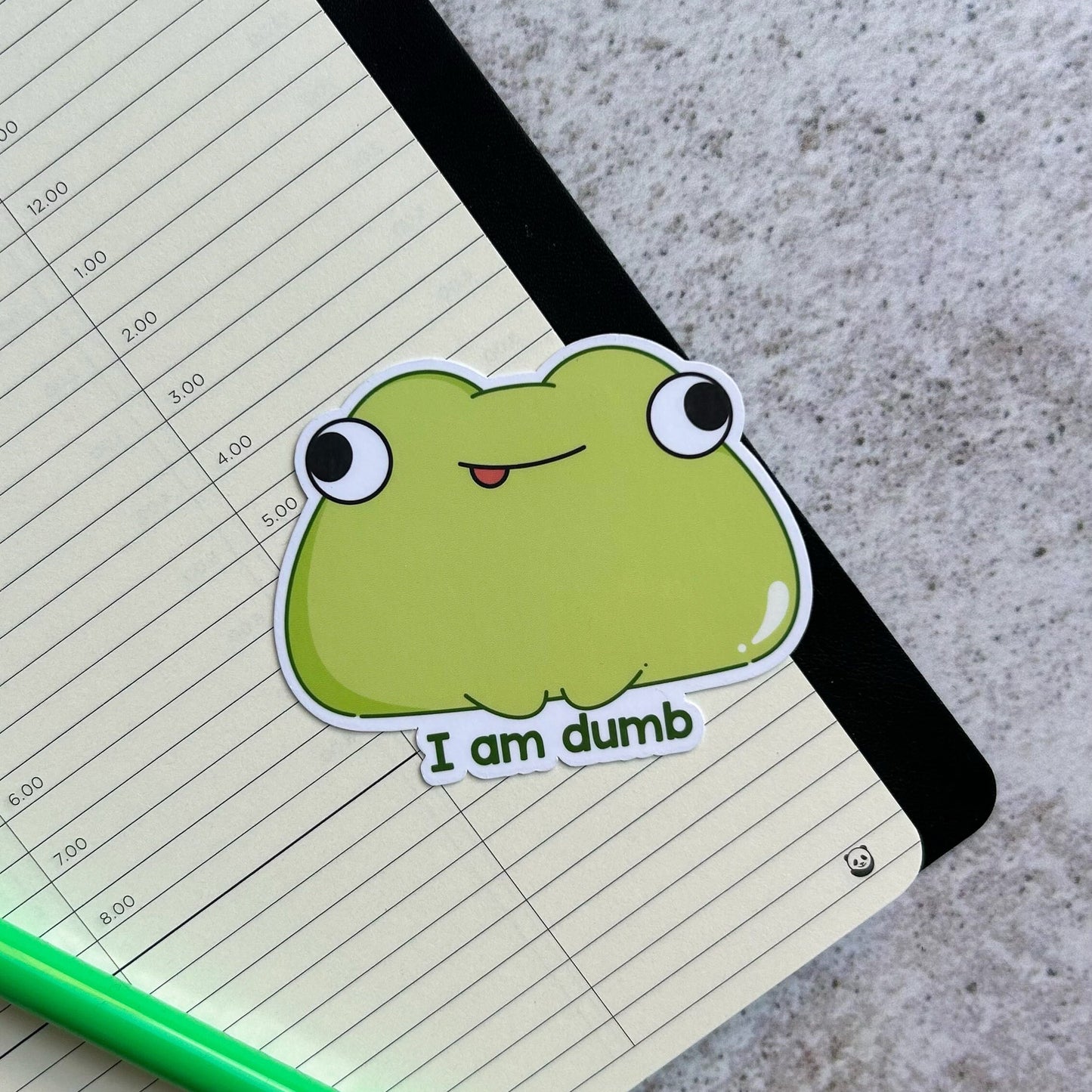 I am dumb frog die cut sticker | bujo | cute stationery | journaling sticker | vinyl sticker | laptop sticker | relatable puns
