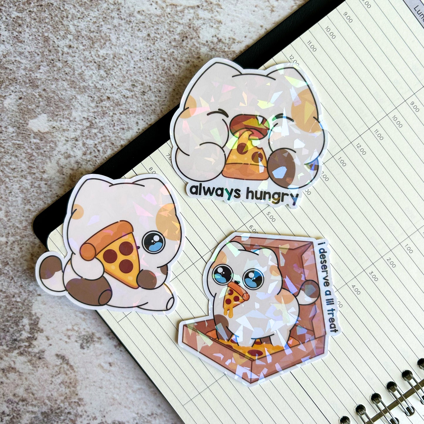 Cat bundle holographic die cut stickers | bujo | cute stationery | journaling sticker | vinyl sticker | laptop sticker | journaling supplies