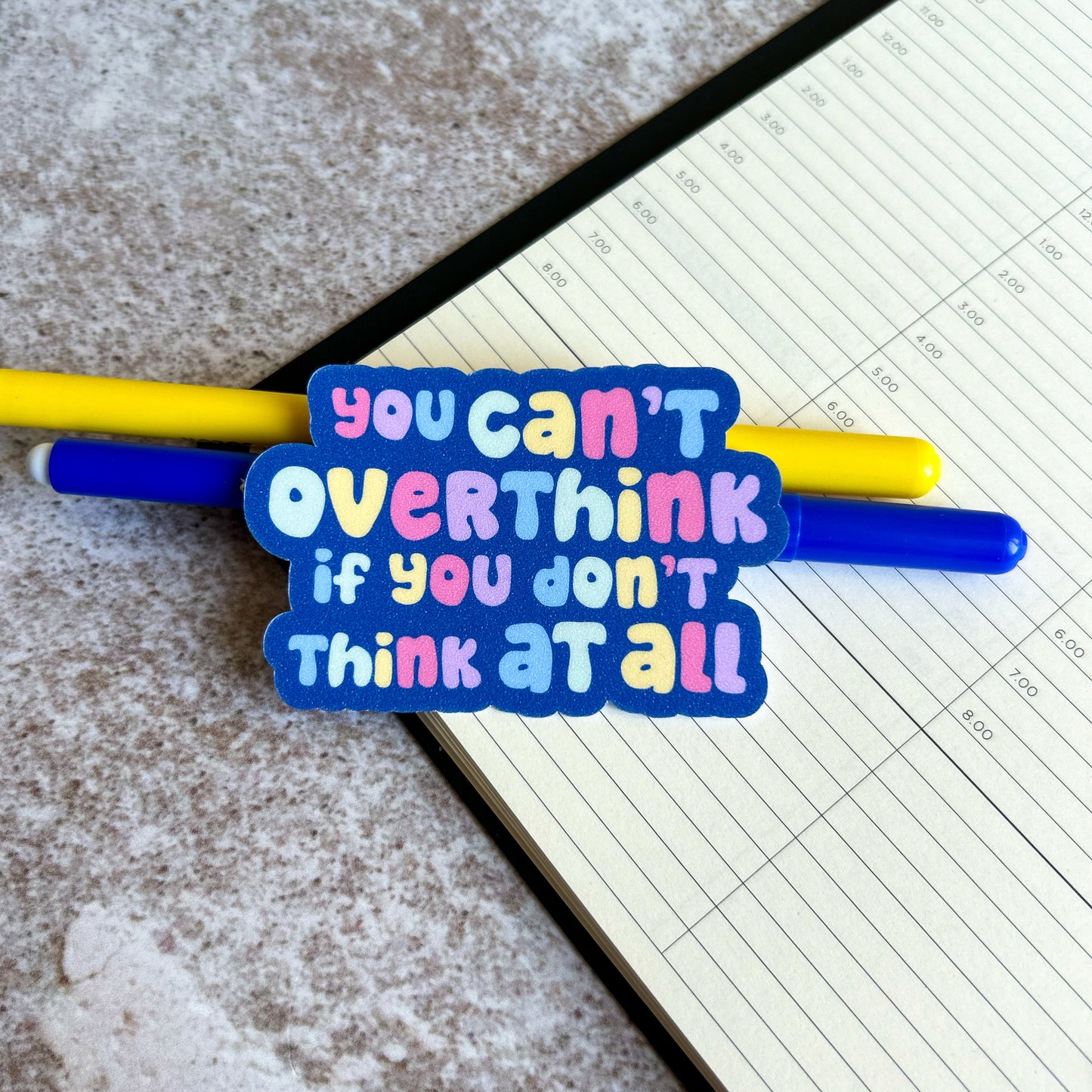Can't overthink die cut sticker | glitter sticker | bujo | cute stationery | journaling sticker | vinyl sticker | laptop sticker | quote