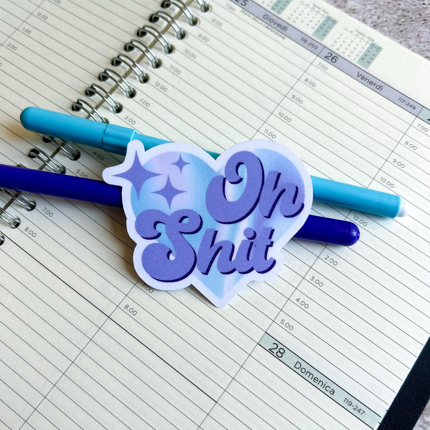 Oh shit die cut sticker | glitter sticker | bujo | cute stationery | journaling sticker | vinyl sticker | laptop stickers | quote