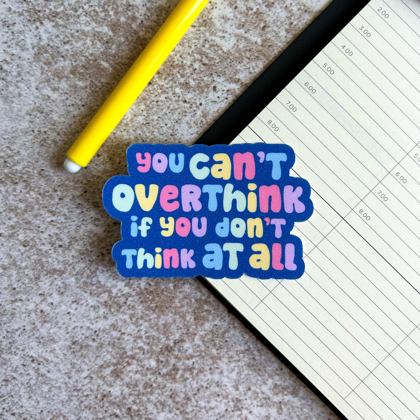 Can't overthink die cut sticker | glitter sticker | bujo | cute stationery | journaling sticker | vinyl sticker | laptop sticker | quote