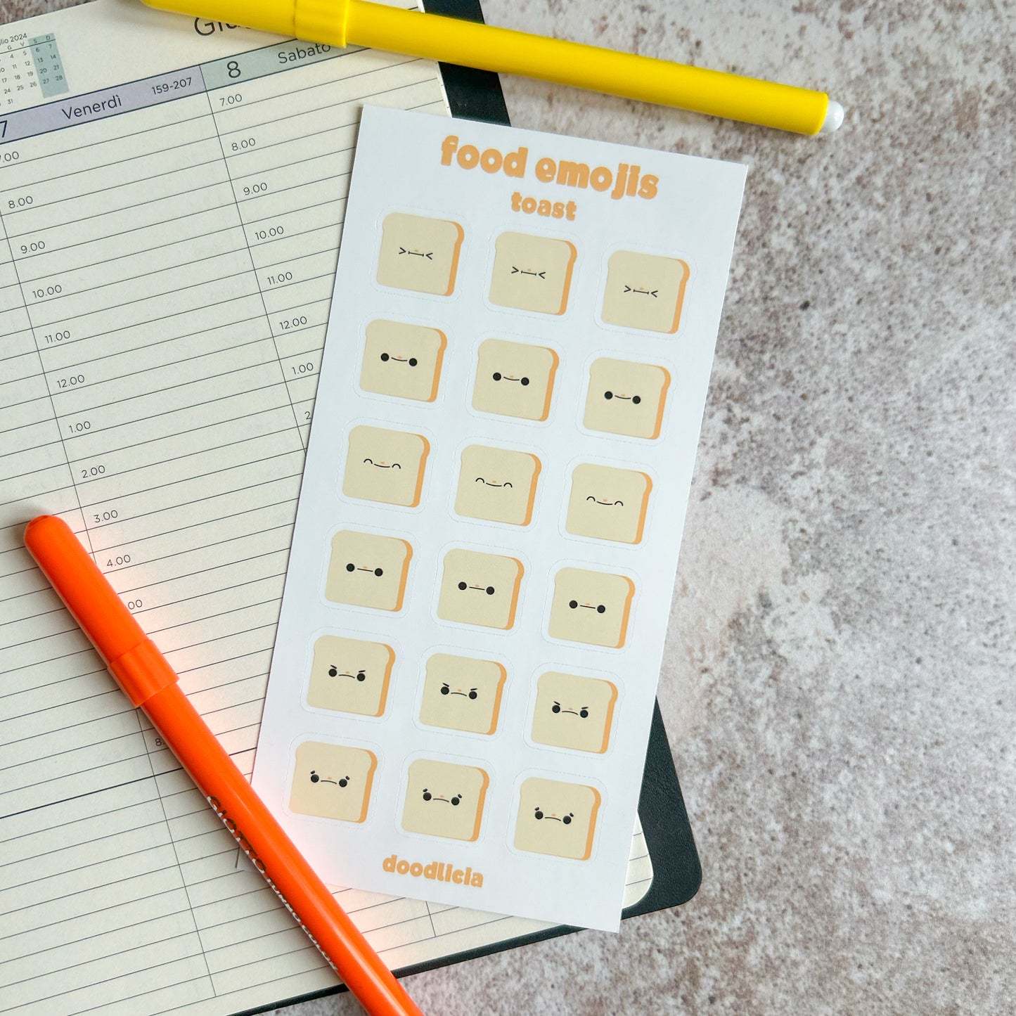 Food emojis stickers - sticker sheet