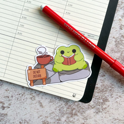 Do not disturb! | die cut frog sticker