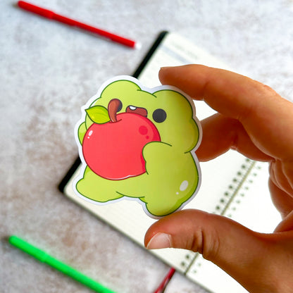 Froggo and Apple | die cut sticker