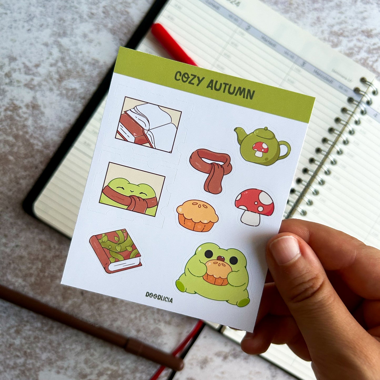 Cozy Autumn | Frog Sticker Sheet