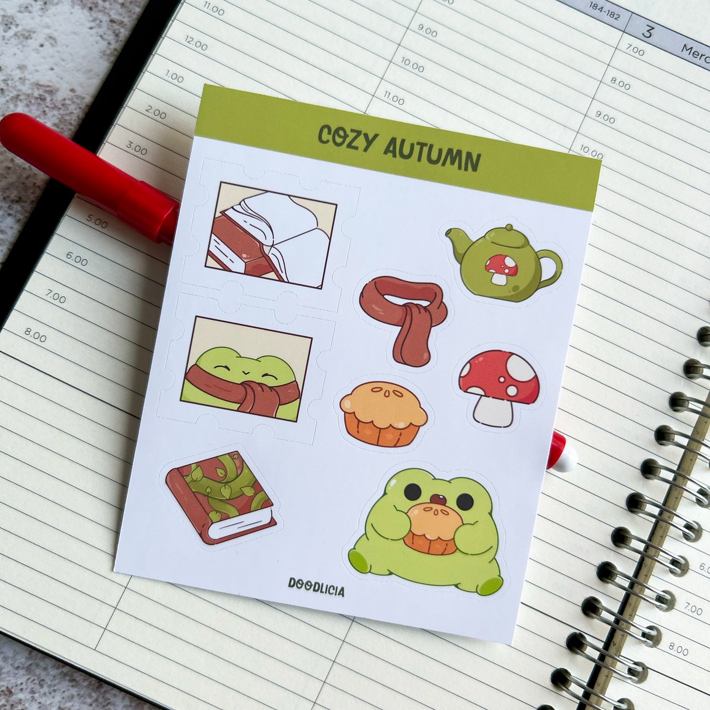 Cozy Autumn | Frog Sticker Sheet