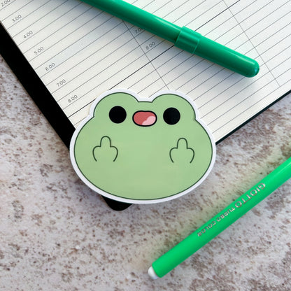 Fuck you | die cut frog sticker
