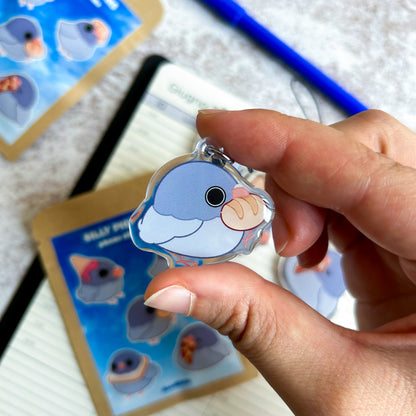 Silly pigeons blind bag | acrylic phone charm + sticker | acrylic keychain