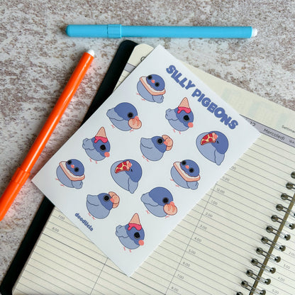 Silly pigeons | sticker sheet