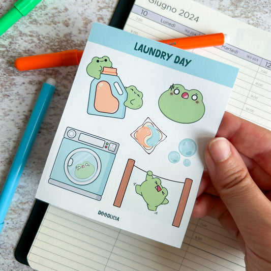 Laundry day | frog sticker sheet