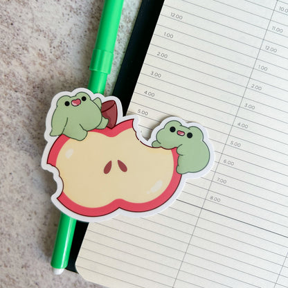 Apple and frogs | die cut sticker