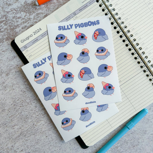 Silly pigeons | sticker sheet