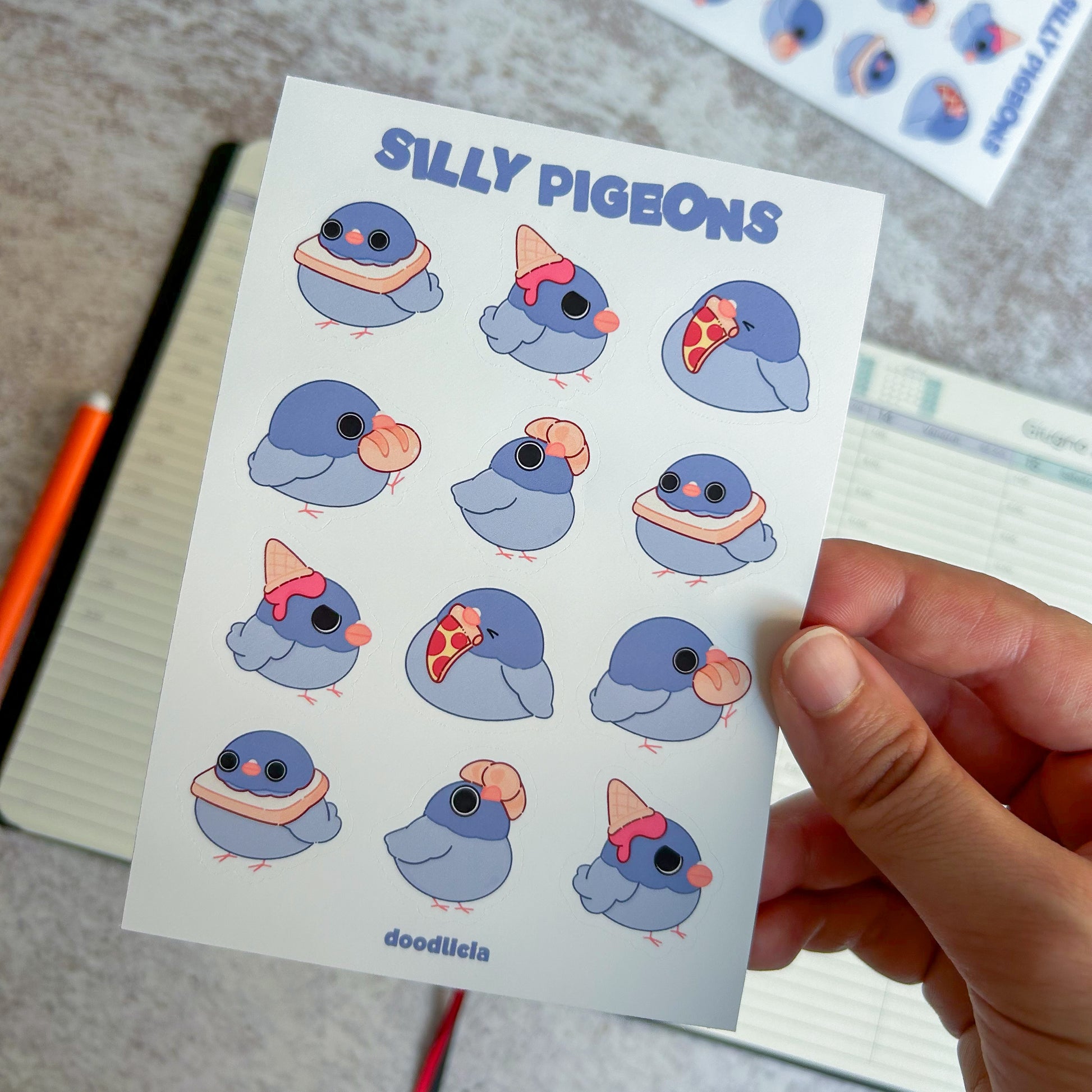 pigeon sticker sheet