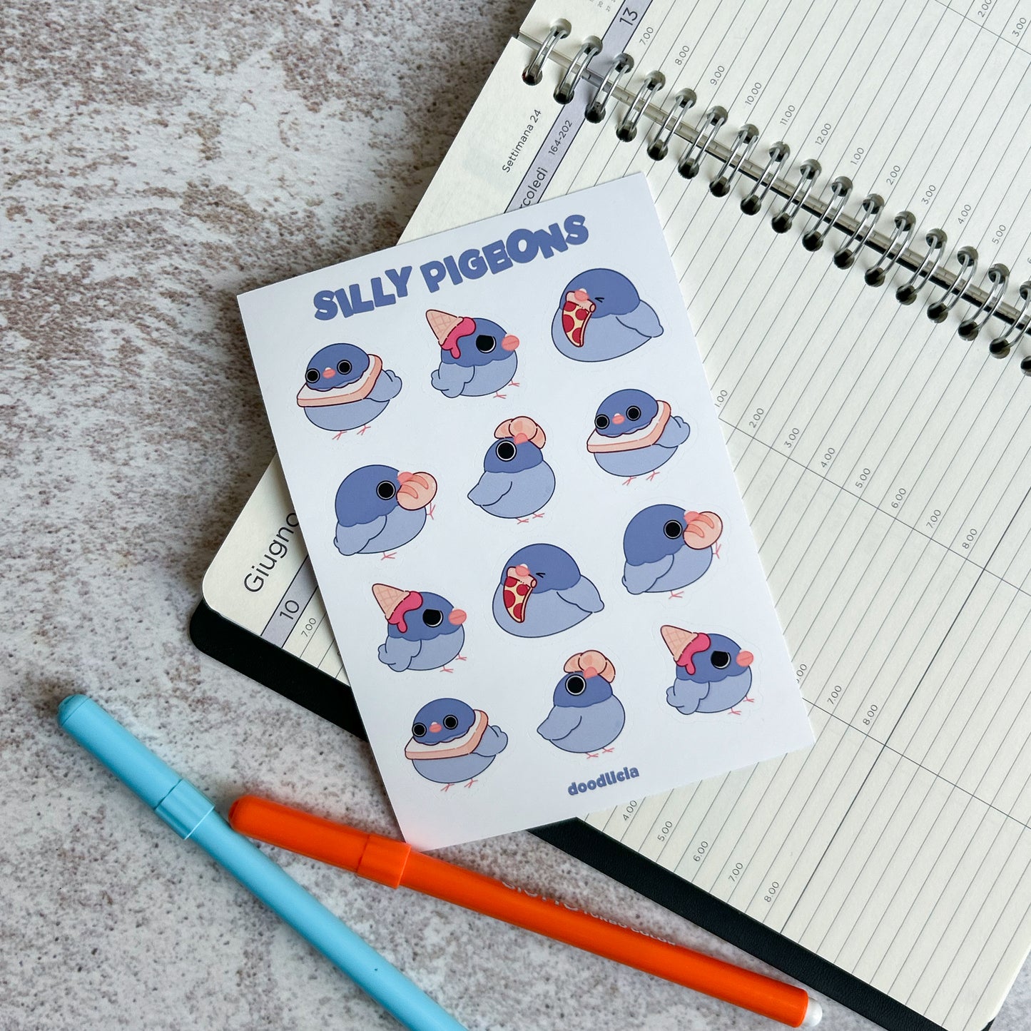 Silly pigeons | sticker sheet