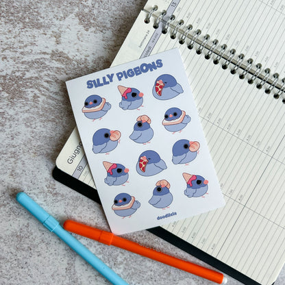 Silly pigeons | sticker sheet