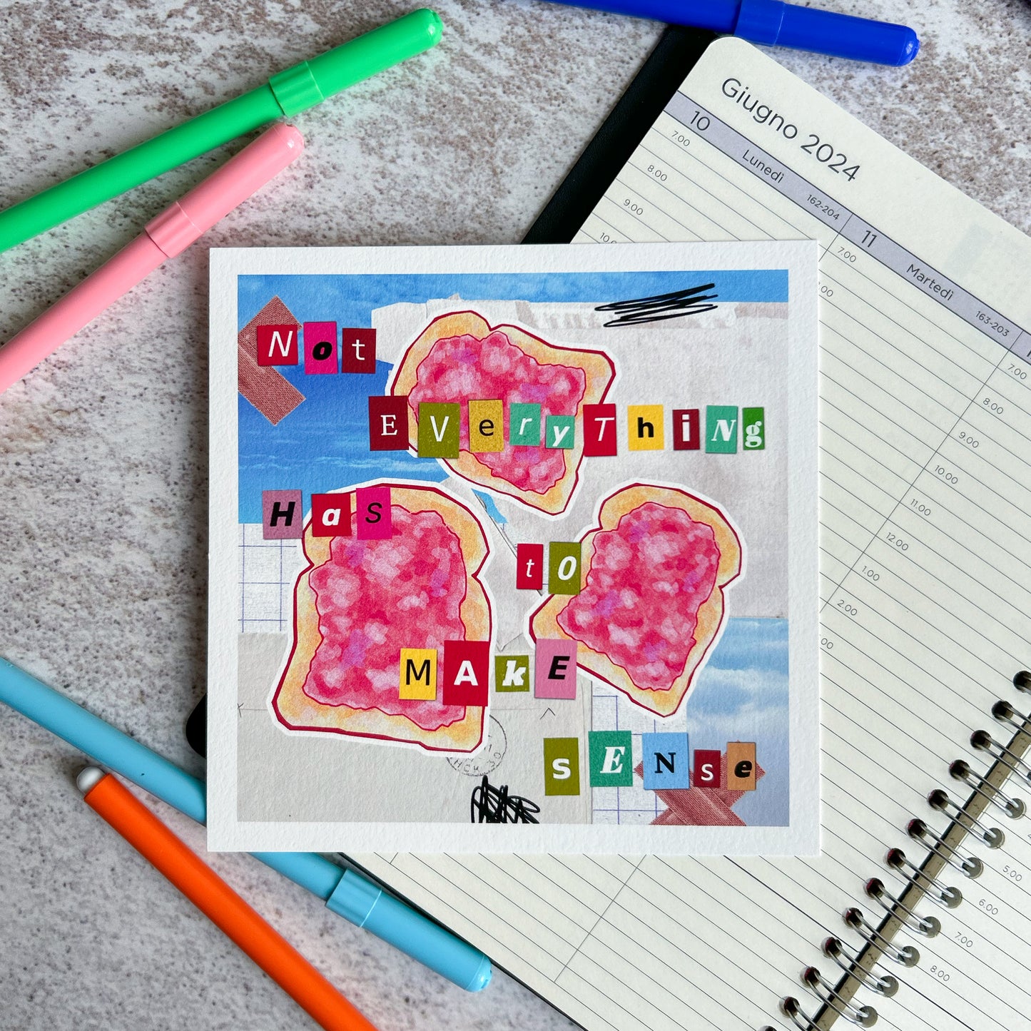Not everything has to make sense mixed media art print | Art Print