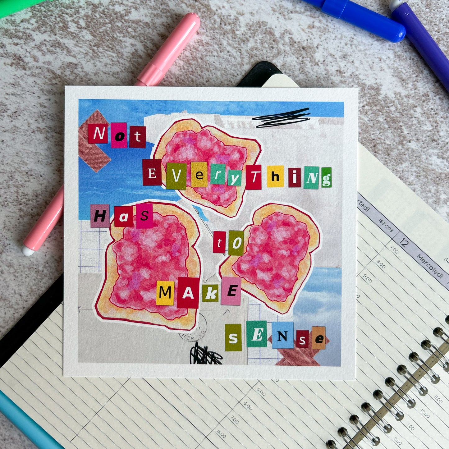 Not everything has to make sense mixed media art print | Art Print