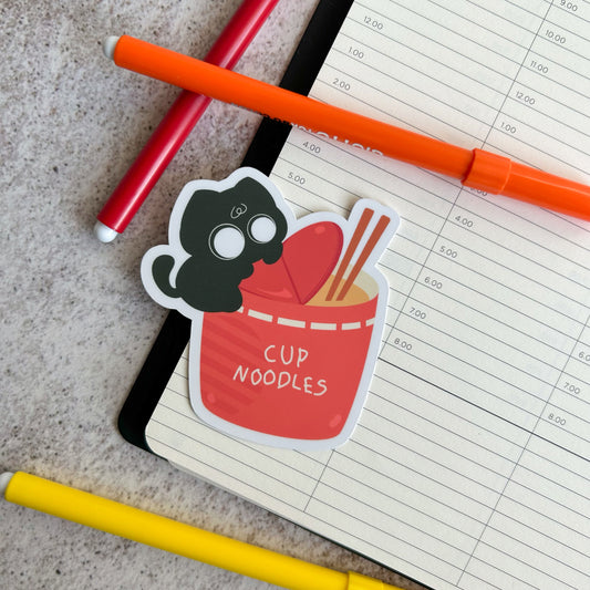 "Cup noodles" cute cat sticker - die cut stickers