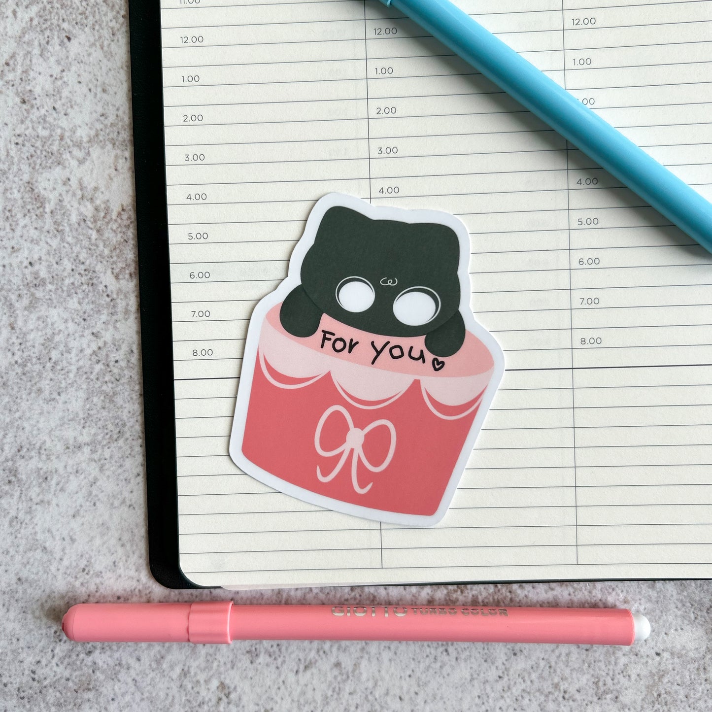"For you cake" cute cat sticker - die cut sticker