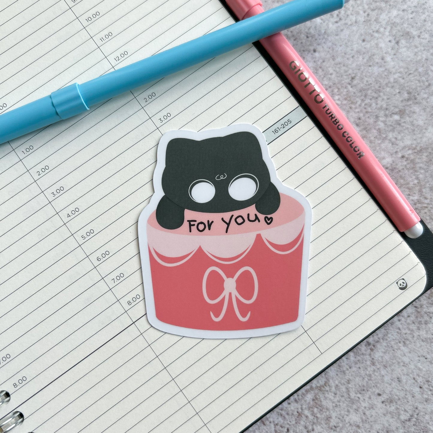 "For you cake" cute cat sticker - die cut sticker