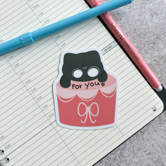 "For you cake" cute cat sticker - die cut sticker