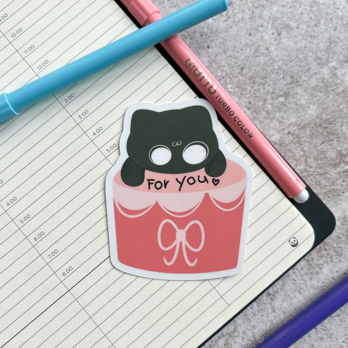 "For you cake" cute cat sticker - die cut sticker