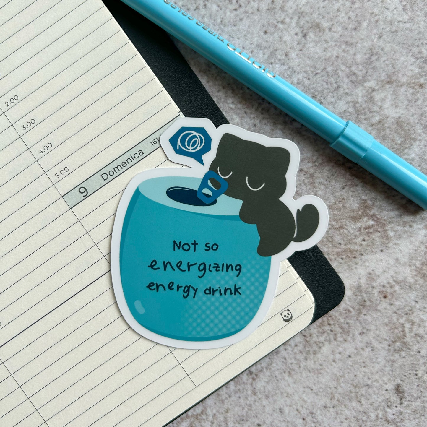 "Energy drink" cute cat sticker - die cut sticker