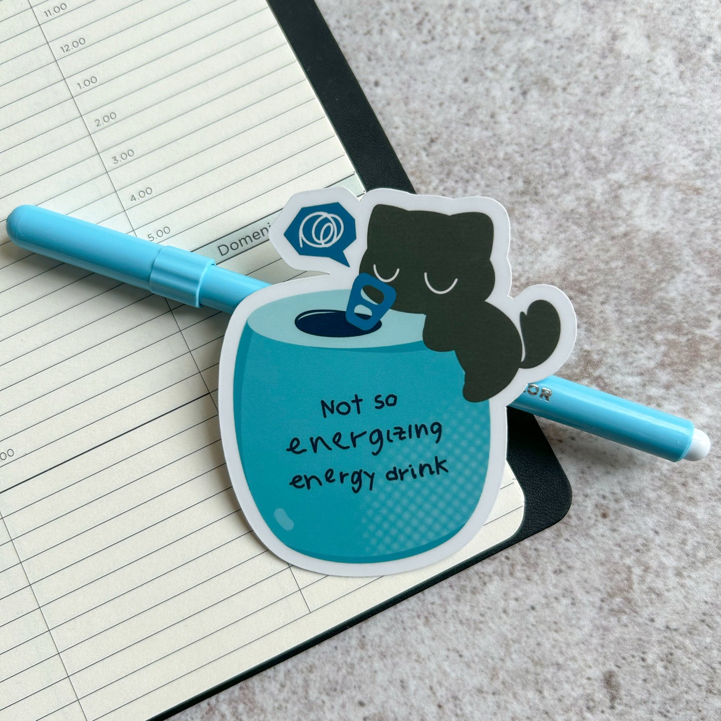 "Energy drink" cute cat sticker - die cut sticker