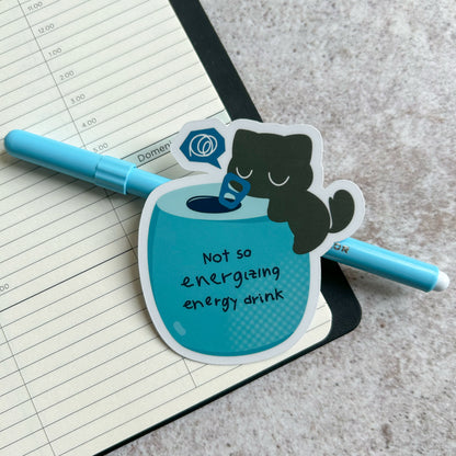 "Energy drink" cute cat sticker - die cut sticker