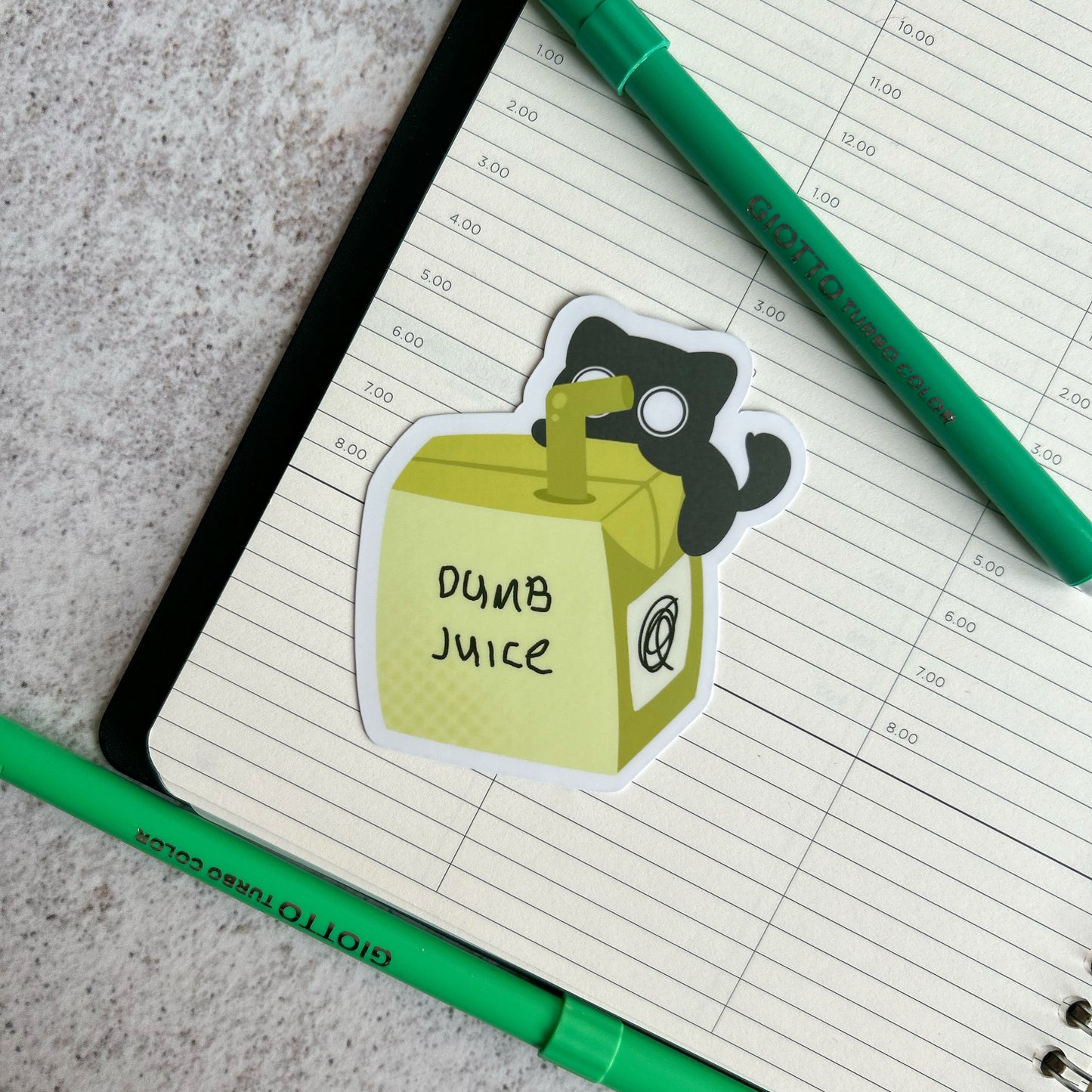 "Dumb juice" cute cat sticker - die cut sticker