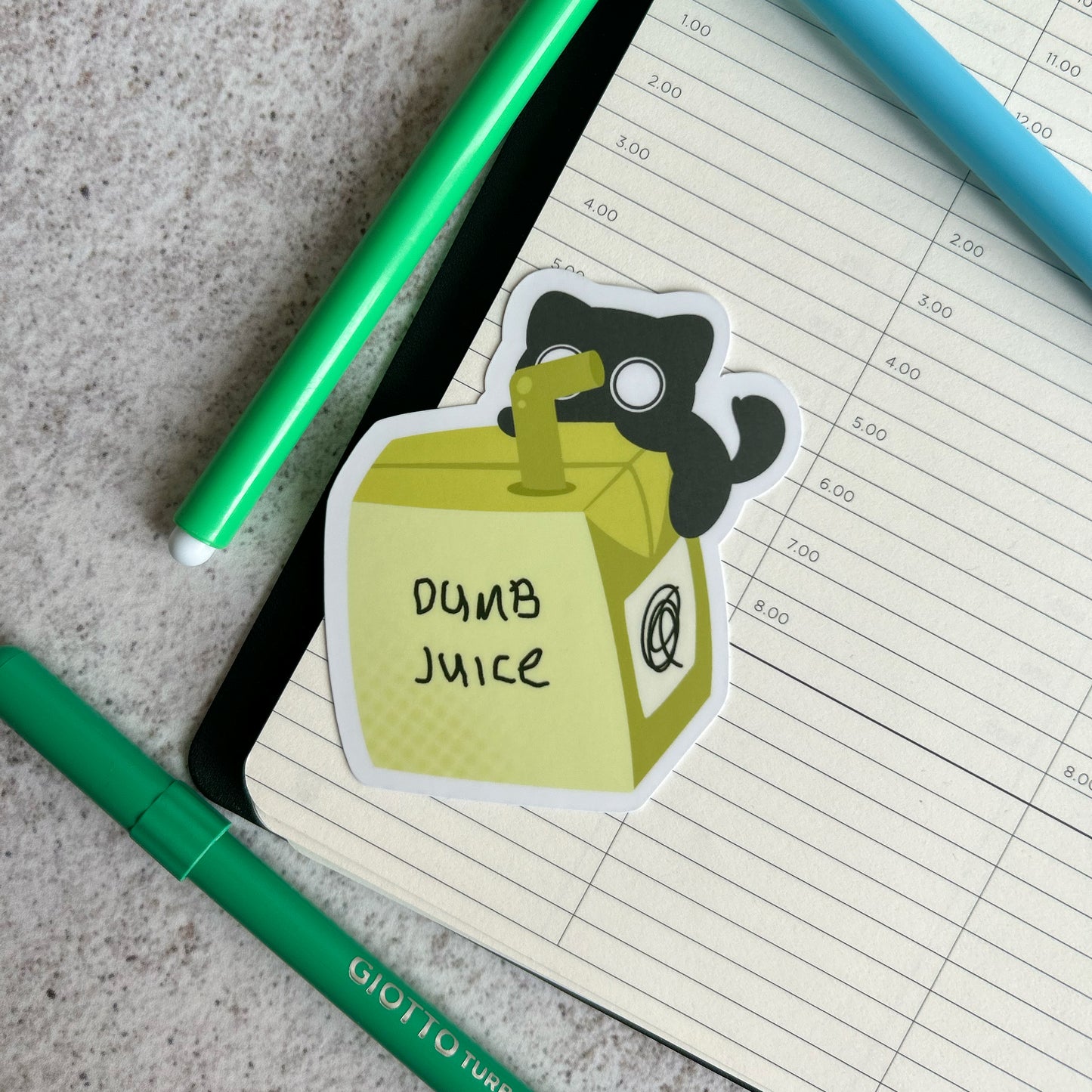"Dumb juice" cute cat sticker - die cut sticker
