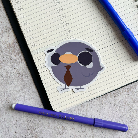 Overworked pigeon sticker - die cut sticker