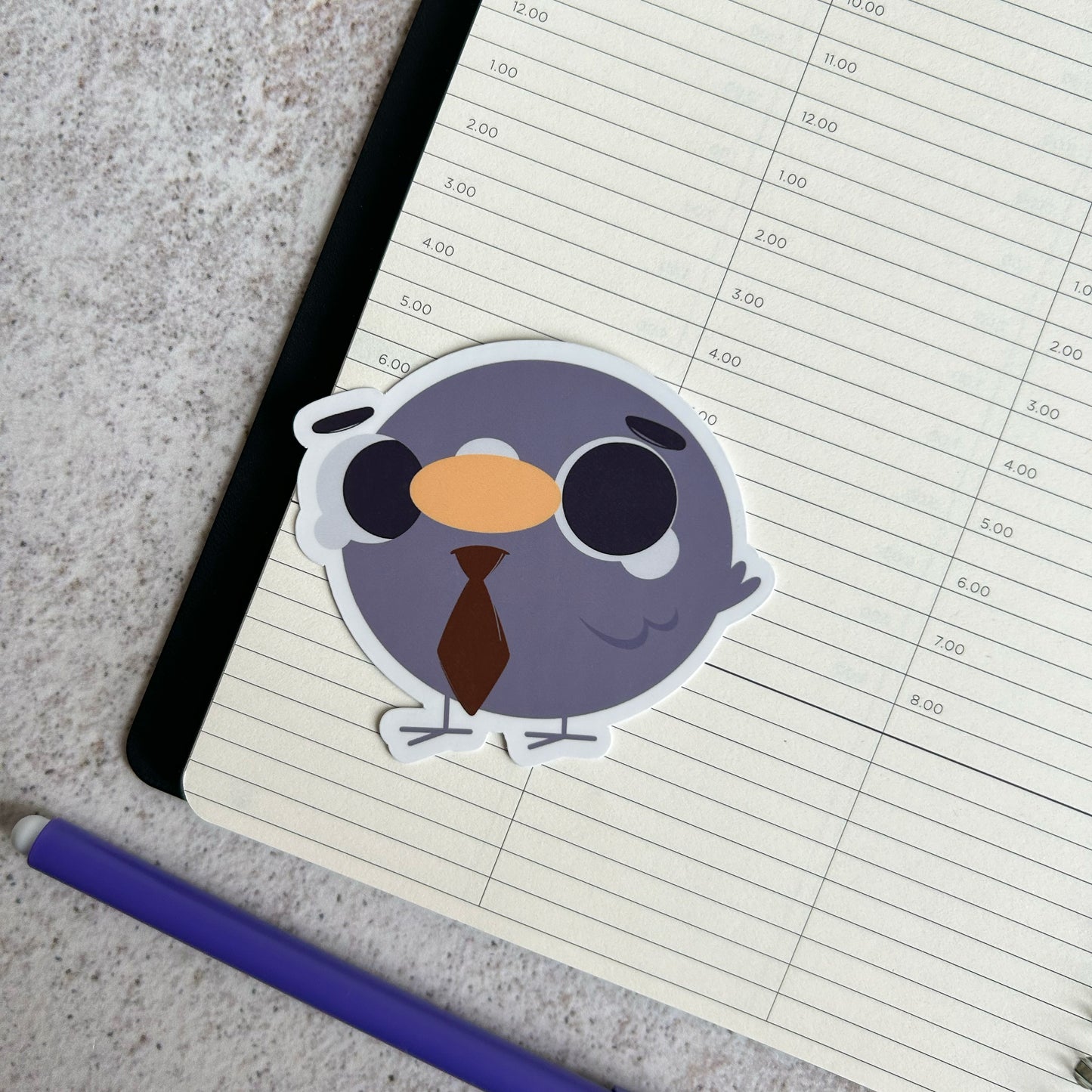 Overworked pigeon sticker - die cut sticker